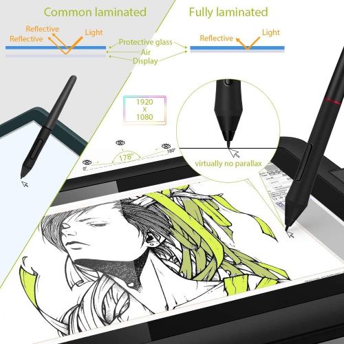  [아마존베스트]XP-PEN Artist 12 Pro Graphic Tablet with 11.6 Inch Laminated Display, 8 Button+ 1 Dial Battery-Free Pen with 8192 Pressure Levels Drawing Tablet for PC