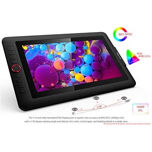  [아마존베스트]XP-PEN Artist 13.3 Pro Graphics Tablet with Display 13.3 Inch Graphic Monitor Tilt Function Drawing Display with 8 Quick Buttons and 1 Red Dial 88% NTSC Stand for Remote Learning H