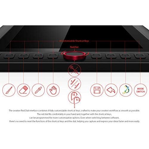  [아마존베스트]XP-PEN Artist 13.3 Pro Graphics Tablet with Display 13.3 Inch Graphic Monitor Tilt Function Drawing Display with 8 Quick Buttons and 1 Red Dial 88% NTSC Stand for Remote Learning H