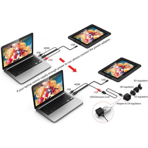  [아마존베스트]XP-PEN Artist 13.3 Pro Graphics Tablet with Display 13.3 Inch Graphic Monitor Tilt Function Drawing Display with 8 Quick Buttons and 1 Red Dial 88% NTSC Stand for Remote Learning H