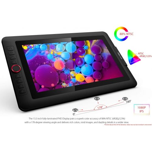  [아마존베스트]XP-PEN Artist 13.3 Pro Graphics Tablet with Display 13.3 Inch Graphic Monitor Tilt Function Drawing Display with 8 Quick Buttons and 1 Red Dial 88% NTSC Stand for Remote Learning H