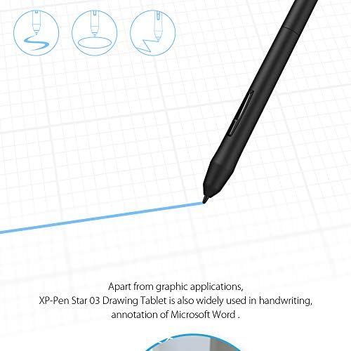  [아마존베스트]XP-Pen Star 03 V2 10 x 6 Inch Graphic Tablet Pen Tray Drawing Tray 8192 Pressure Levels (Star 03, Black)