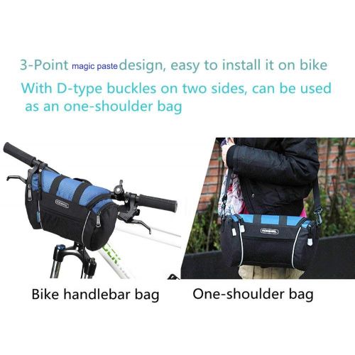  XPhonew Fahrradkorb, Fahrrad-Lenkertasche vorderer Rahmen, Tasche, Zubehoer, Fahrradtasche mit Schultergurt fuer Mountainbikes und Mountainbikes