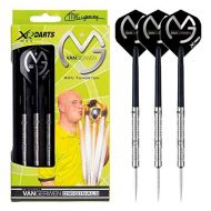 XQ Darts Michael Van Gerwen XQ Max 23g - 90% Tungsten Steel Darts with MVG Flights, Shafts, Slimline Case & Red Dragon Checkout Card