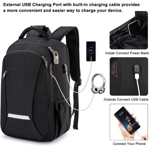  [아마존베스트]XQXA Backpack for Men,Travel Laptop Backpack with USB Charging/Headphone Port,Durable Water Resistant College School Backpack Laptop Bag for Women Fits 15.6 Inch Computer and Notebook,B