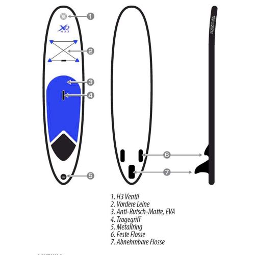  XQmax XQ Max SUP aufblasbares Stand Up Paddle Board Set