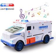 [아마존베스트]XREXS Electronic Piggy Banks, Cool Armored Car Bank with Password & Music,Best Kids Early Learning Educational Toys for Toddlers,Auto Scroll Cash Coin Bank for Adults ( Batteries N