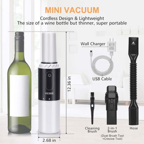  Handheld Vacuum Cordless, XREXS Portable Hand Held Car Vacuum Cleaner with High Power, Rechargeable Mini Vacuum for Home Office Pet Hair Cleaning, 8000Pa Strong Suction, Lightweigh