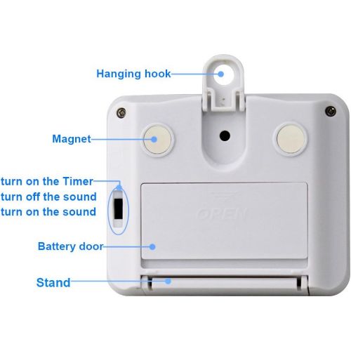  [아마존베스트]Digital Kitchen Timer Cooking Timer Kitchen Clock - XREXS Count Down Up Timer with Alarm Stopwatch with Large LCD Display and Fixing Magnet (Batteries Included)