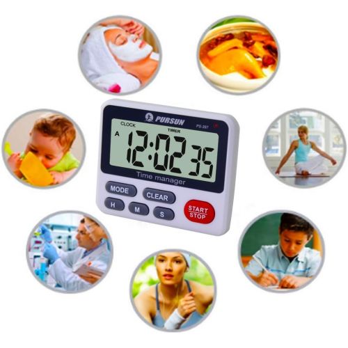  [아마존베스트]Digital Kitchen Timer Cooking Timer Kitchen Clock - XREXS Count Down Up Timer with Alarm Stopwatch with Large LCD Display and Fixing Magnet (Batteries Included)