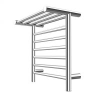 XSGDMN Heated Towel Warmer with Top Shelf, Wall Mounted Towel Warmers for Bathroom, Energy Efficient 105W Stainless Steel 6 Bar Towel Rack with LED On/Off, Mirror Polished (Hardwir