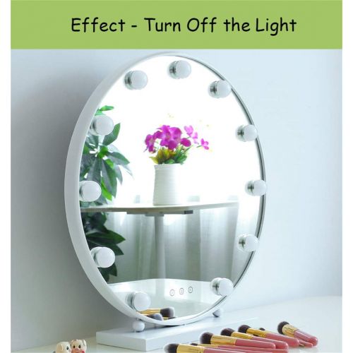  XSJ-Mirrors Wall-Mounted Mirrors Hollywood Vanity Mirror with LED Lights Kit and Touch Control for Makeup Dressing Table Set Plug in Illuminated Cosmetic Mirror with 9/12 Dimmable Bulbs, White