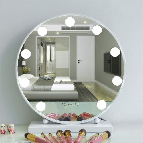  XSJ-Mirrors Wall-Mounted Mirrors Hollywood Vanity Mirror with LED Lights Kit and Touch Control for Makeup Dressing Table Set Plug in Illuminated Cosmetic Mirror with 9/12 Dimmable Bulbs, White