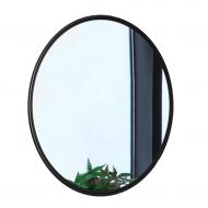 XSJ-Mirrors Oval Wall Bathroom Mirror|Toilet Decoration Wall-Mounted Mirror|Circle Waterproof Makeup Mirrorliving Room Bedroom Dressing Mirrors |Black Wood Frame