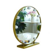 XSJ-Mirrors Wall-Mounted Mirrors Vanity Mirror with LED Lights Kit for Makeup Dressing Table Hollywood Style Makeup Mirror LED Lights with Dimmable Light Bulbs (Gold) Bathroom Accessories (Siz