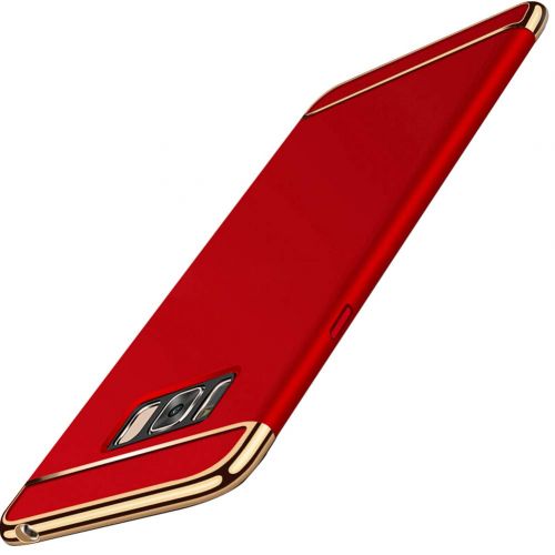  XSMAXTECH Compatible for Galaxy S8+ Plus Case,3 in 1 Ultra Thin Slim Hard Case Coated Non Slip Matte Surface Electroplate Frame Cover for Samsung Galaxy S8 Plus 6.2 inch (2018)_Red