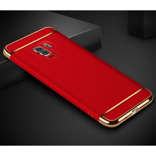  XSMAXTECH Compatible for Galaxy S9 Case,3 in 1 Ultra Thin Slim Hard Case Coated Non Slip Matte Surface Electroplate Frame Cover for Samsung Galaxy S9 5.8 inch (2018 Release)_Red