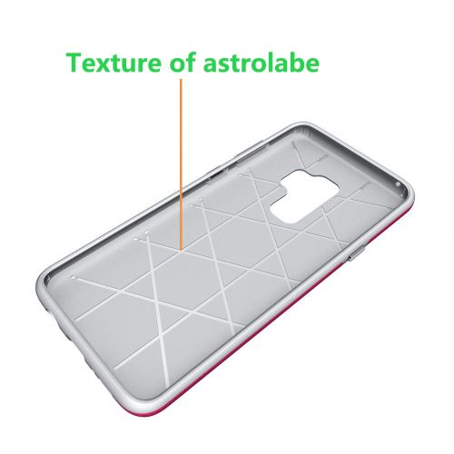  XSMAXTECH Compatible for Galaxy S9 Case,3 in 1 Ultra Thin Slim Hard Case Coated Non Slip Matte Surface Electroplate Frame Cover for Samsung Galaxy S9 5.8 inch (2018 Release)_Red