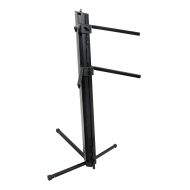 XSPRO Two Tier Column Keyboard Stand with Microphone Mount, XKB300B, Black