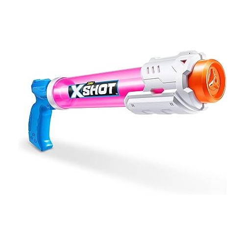  X-Shot Water Warfare Small Tube Soaker (4 Pack) by ZURU Super Soaking Pump Action, Pool Party Pack, Fills up to 380ml, Shoots up to 8 Meters, for Boys, Girls, Children