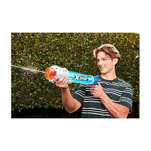  X-Shot Water Warfare Small Tube Soaker (4 Pack) by ZURU Super Soaking Pump Action, Pool Party Pack, Fills up to 380ml, Shoots up to 8 Meters, for Boys, Girls, Children