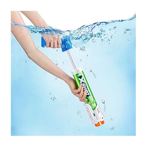  X-Shot Water Warfare Small Tube Soaker (4 Pack) by ZURU Super Soaking Pump Action, Pool Party Pack, Fills up to 380ml, Shoots up to 8 Meters, for Boys, Girls, Children