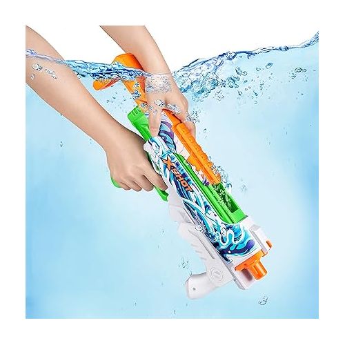  X-Shot Fast-Fill Skins Hyperload (2 Pack) by ZURU, Watergun, Water Blaster Toys, 2 Blasters Total, Fills with Water in just 1 Second! (Flames and Water Splash)