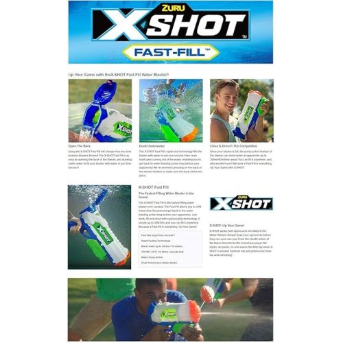 X-Shot Water Warfare Micro Fast-Fill Water Blaster (2 Pack) by ZURU with Struggle Free Packaging, Summer Watergun, XShot Water Toys, 2 Blasters Total, Fills with Water in just 1 Second! (2 Pack)