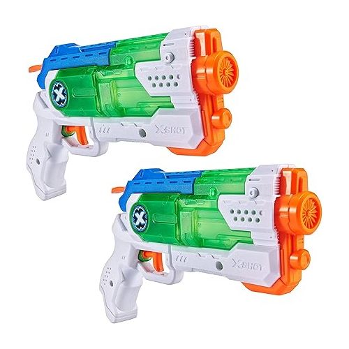  X-Shot Water Warfare Micro Fast-Fill Water Blaster (2 Pack) by ZURU with Struggle Free Packaging, Summer Watergun, XShot Water Toys, 2 Blasters Total, Fills with Water in just 1 Second! (2 Pack)