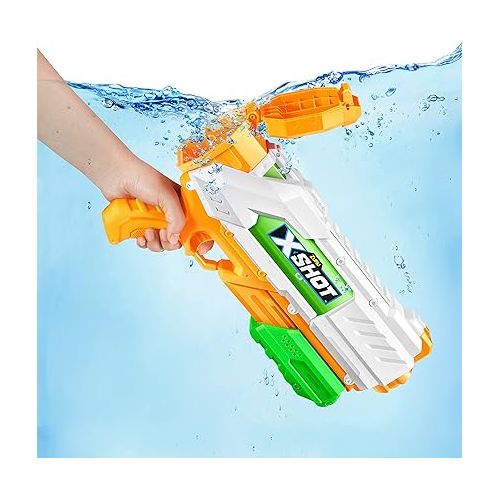  X-Shot Fast-Fill Medium Water Blaster by ZURU, Watergun for Summer, XShot Water Toys, Squirt Gun Soaker (Fills with Water in just 1 Second!) Big Water Toy for Children, Boys, Teen, Men (Medium)