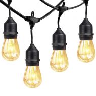 XTF2015 xtf2015 Outdoor Weatherproof Commercial String Lights - 48ft Heavy Duty Cord with 18 Sockets 21 Bulbs(3 Spare), Vintage Style Edison Bulbs Create Romantic Ambience for Patio Garden