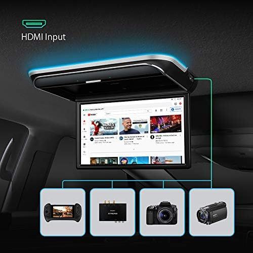  XTRONS 17.3 Inch Car Overhead FHD 1080P IPS Screen Octa Core Android Car Roof Multimedia Player with Excellent Support for Sound and Screen Mirroring HDMI/USB/AV/FM/IR