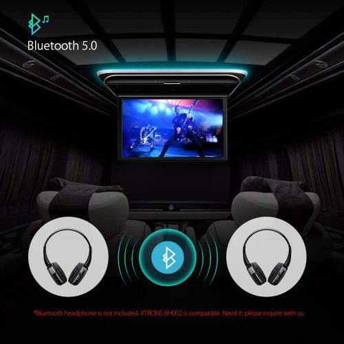  XTRONS 17.3 Inch Car Overhead FHD 1080P IPS Screen Octa Core Android Car Roof Multimedia Player with Excellent Support for Sound and Screen Mirroring HDMI/USB/AV/FM/IR