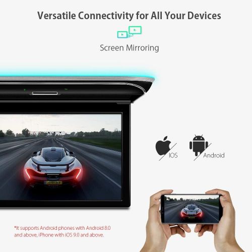  XTRONS Android Car Overhead with 15.6 Inch IPS Touchscreen Android Car Roof Monitor with FHD IPS Screen Built in Speaker / WiFi Support HDMI / USB / FM / IR / RCA Input