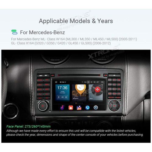  XTRONS 7 Android 8.0 Octa Core 4G RAM 32G ROM HD Digital Multi-touch Screen DVR Car Stereo DVD Player Tire Pressure Monitoring Wifi OBD2 for Mercedes Benz X164 W164 ML GL