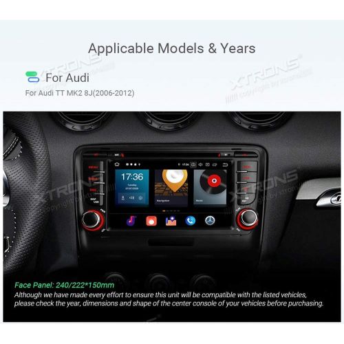  XTRONS 7 Android 8.0 Octa Core 4G RAM 32G ROM HD Digital Multi-touch Screen Car Stereo DVD Player Tire Pressure Monitoring Wifi OBD2 DVR for Audi TT MK2