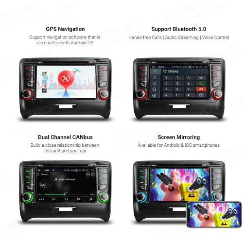  XTRONS 7 Android 8.0 Octa Core 4G RAM 32G ROM HD Digital Multi-touch Screen Car Stereo DVD Player Tire Pressure Monitoring Wifi OBD2 DVR for Audi TT MK2