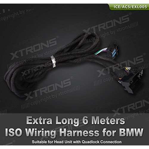  XTRONS Extra Long 6m ISO Wiring Harness for BMW Head Unit DVD with Quadlock Connection