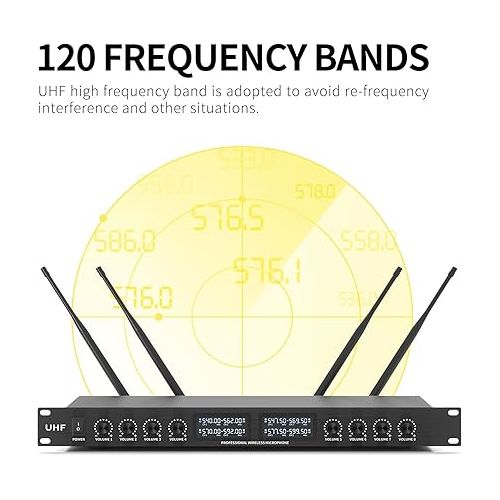  XTUGA YT8 UHF 8 Channel Desktop Gooseneck Microphone System Conference Mics Super-Low Background Noise for Large Conferences, Public Speaking