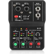 XTUGA USB Audio Interface for PC,Interface for Recording Music Computer Recording Audio Interface XLR with 3.55m Microphone Jack, USB Sound Card for Recording Studio, Ultra-low Latency Plug&Play, Q-12