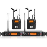 XTUGA RW2080 Whole Metal Wireless in Ear Monitor System 2 Channel 2 Bodypack Monitoring with in Earphone Wireless Monitor Type Used for Stage or Studio