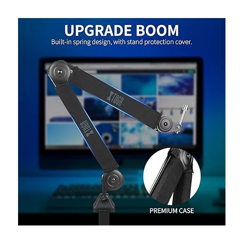  XTUGA W8 Microphone Boom Arm 360° Rotatable Microphone Arm Mic Boom Arm with Desk Clamp Versatile Mounting Fully Adjustable for Podcast Gaming Desk Clamp Versatile Mounting Recording Universal