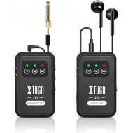 XTUGA 2.4G Stereo/Mono Wireless in Ear Monitor System with Earphone, Automatic Pairing Professional Wireless IEM Stereo Syetem for Studio Band Rehearsal