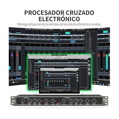  XTUGA Professional 2/3 Way Stereo/ 4 Way Mono Crossover with XLR input and output Stereo Audio Sound Processing Crossover