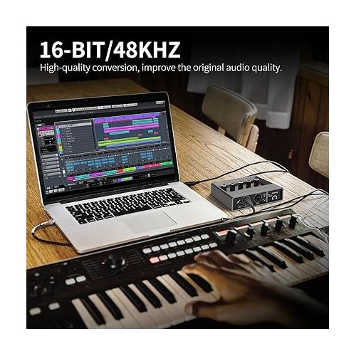  XTUGA USB Audio Interface for PC with Touch Model 16 bit/48 kHz, DSP Effect, 48V Phantom Power XLR Audio Interface for Recording Music, Live Streaming, Q-16