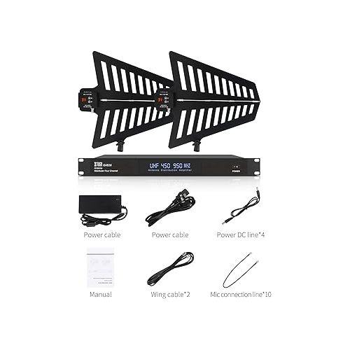  XTUGA GA816 UHF Wireless Antenna Distribution System 360°Active Omnidirectional Super Signal,Long Range 2600ft,for Stage Performance,Wedding, Outdoor Broadcasting with Antenna Paddle