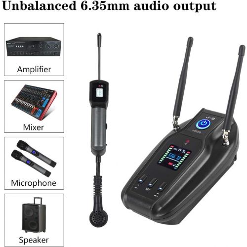  [아마존베스트]XTUGA J-3 Professional True Diversity UHF Instrument Microphone Wireless Transmission System for Saxophone Transmitter Receiver 492ft Transmission Range,Plug and Play