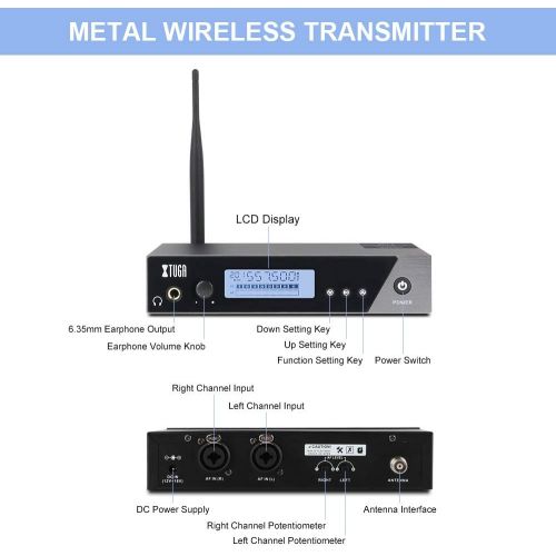  [아마존베스트]XTUGA IEM1100 UHF Single Channel in Ear Monitor System Selectable Frequency Wireless Professional in-Ear Monitor System Ideal for Stage, Studio, Exhibit, Lecture, Speech