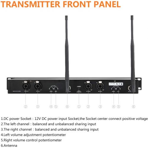  [아마존베스트]XTUGA RW2080 Whole Metal Wireless in Ear Monitor System 2 Channel 2/4/6/8 Bodypacks Monitoring with in Earphone Wireless Type Used for Stage or Studio Frequency902-928mhz (2 bodypa