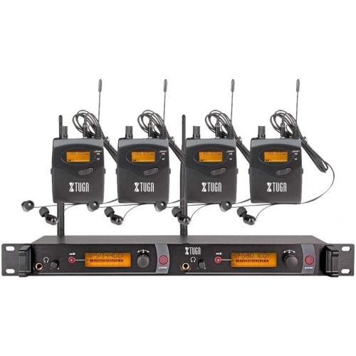  [아마존베스트]XTUGA RW2080 Rocket Audio Whole Metal Wireless in Ear Monitor System 2 Channel 4 Bodypack Monitoring with in Earphone Wireless Type Used for Stage or Studio